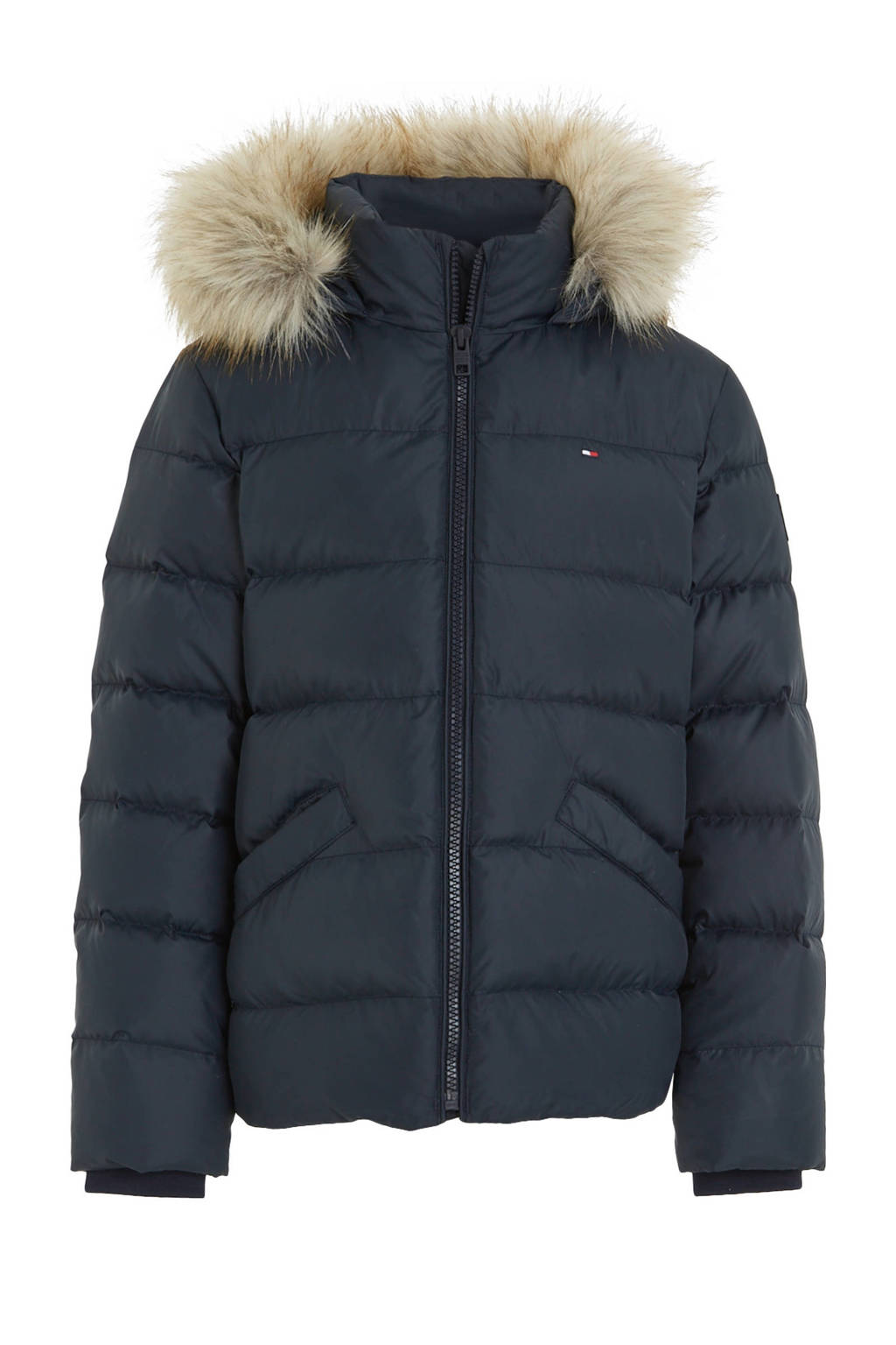 Tommy Hilfiger gewatteerde winterjas ESSENTIAL DOWN van polyester donkerblauw