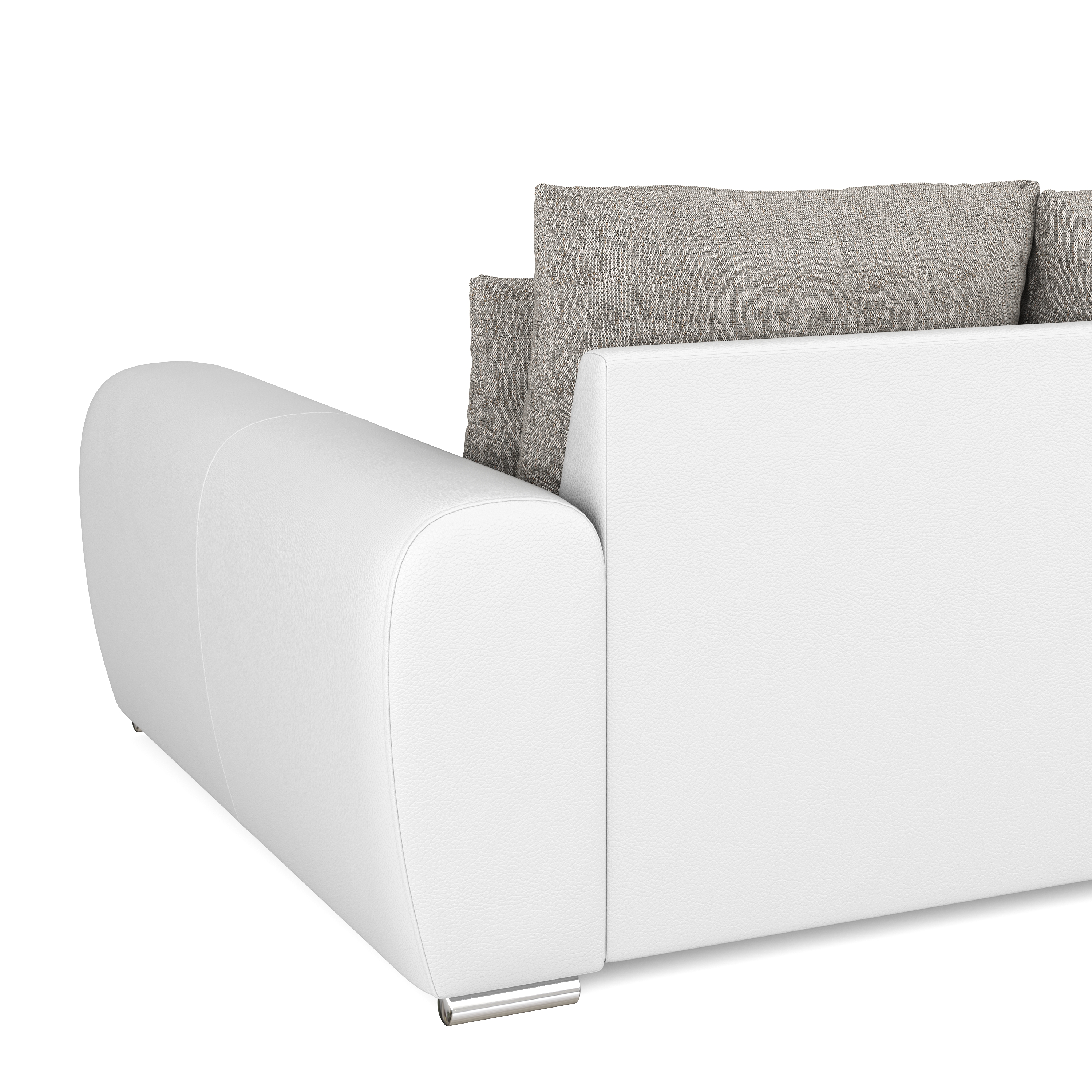 Sofa Leder SAM grau/weiss