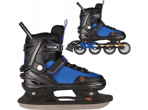 Nils Extreme NH18188A 2in1 rulleskøyter SVART OG ORANGE STØRRELSER (29-33) SKØYTER MED DIMENSJONER PŁ. NILS EXTREME HOCKEY