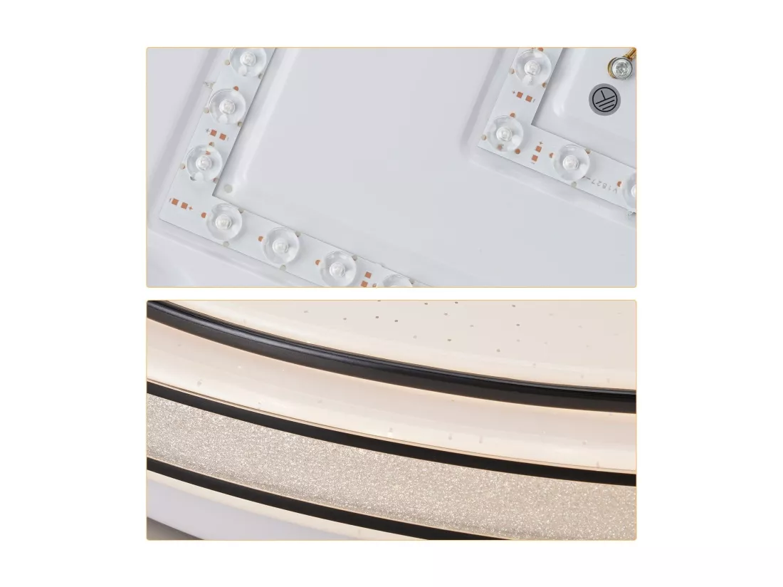 NETTLIFE Plafonnier LED Moderne Rond 40cm Ciel Étoilé Intensité Variable avec Télécommande Lampe de Chambre 44W pour Salon Cuisine Couloir