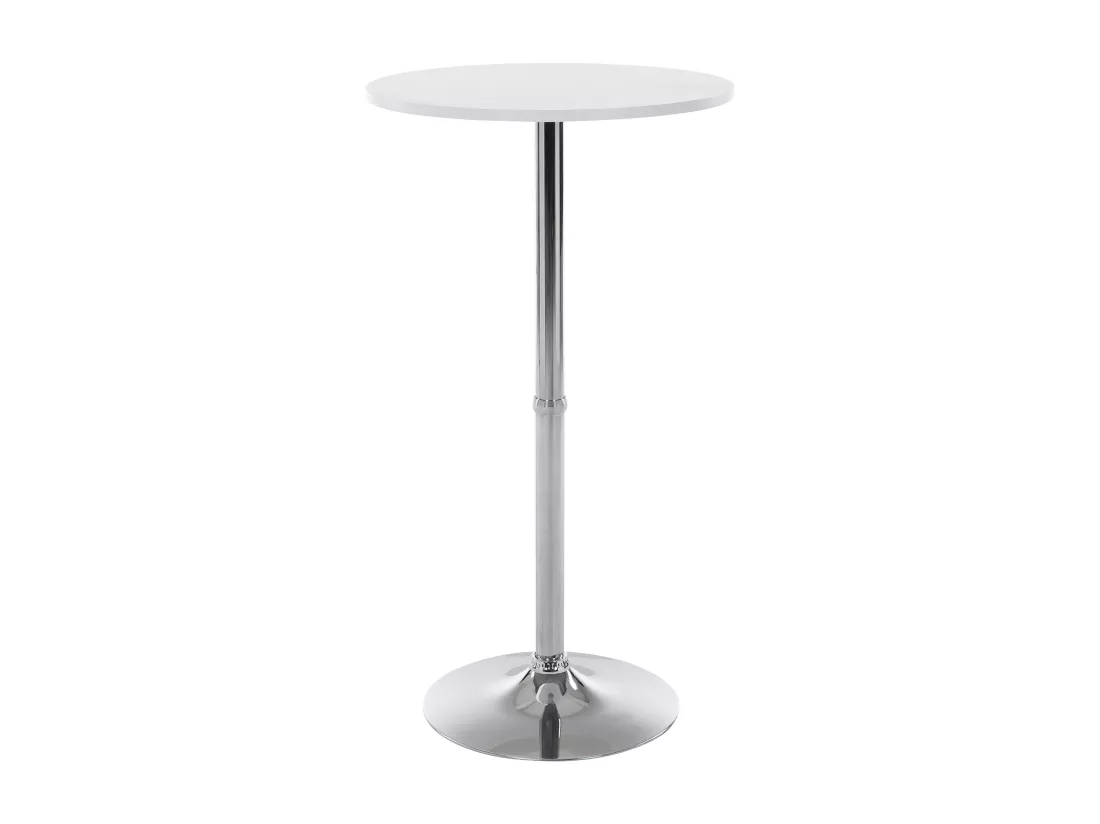 Table haute de bar - rond Ø 60 cm - Bois - Blanc - rund