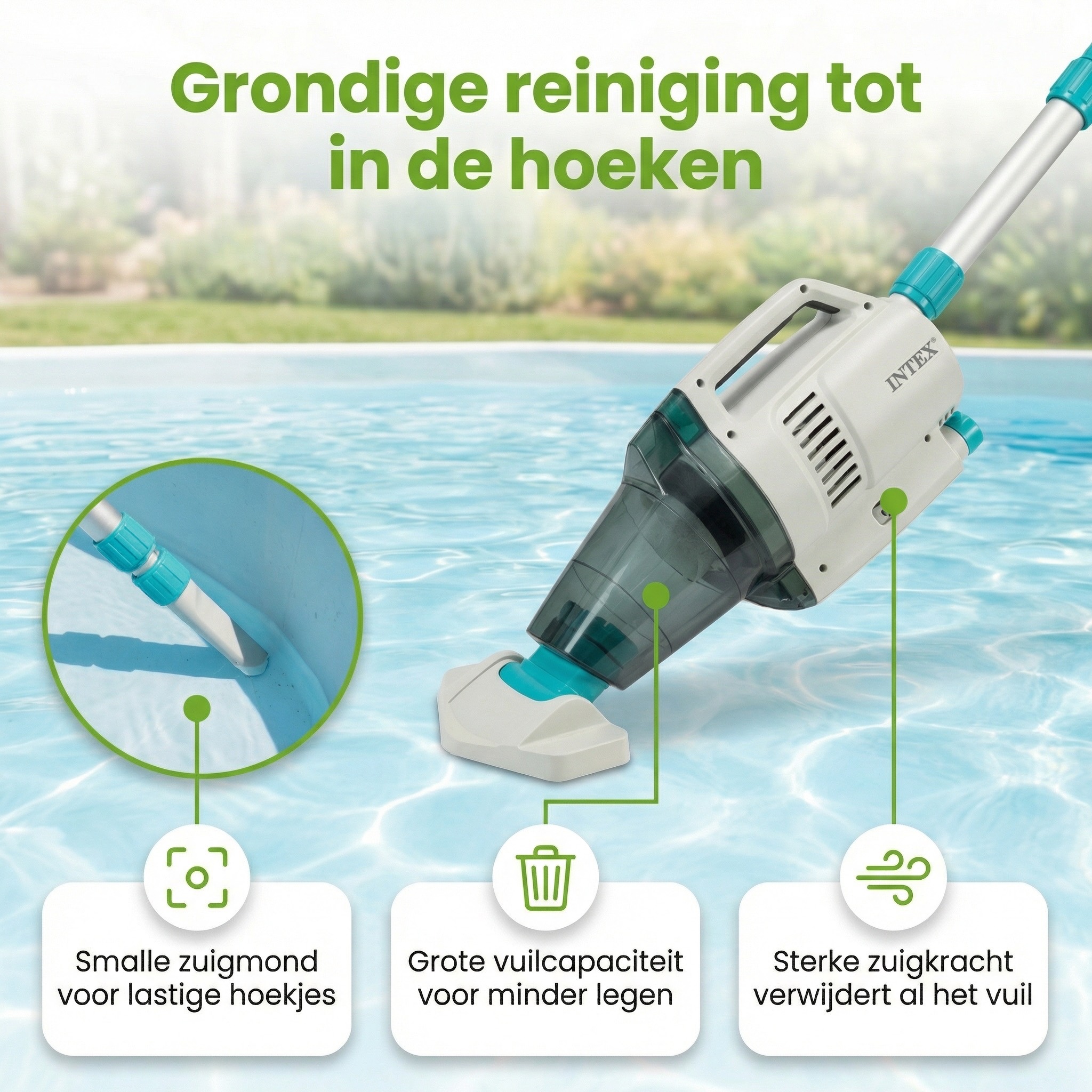Intex oplaadbare zwembadstofzuiger