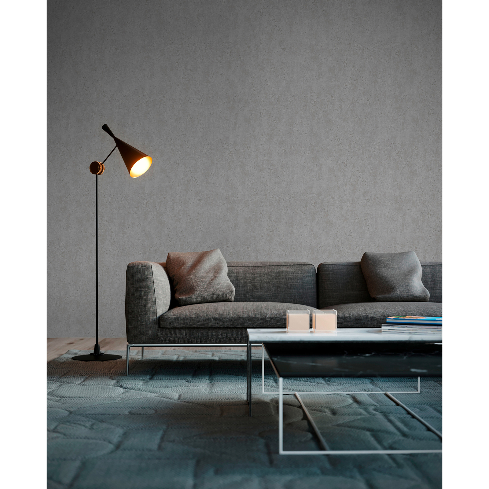 Vliestapate - grau - Beton-Optik - 10 Meter