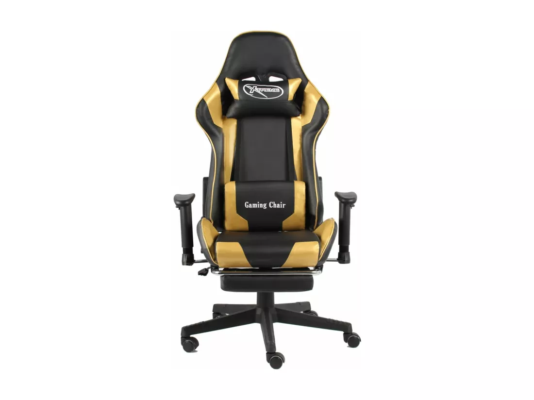 Chaise de jeu pivotante avec repose-pied Doré PVC
