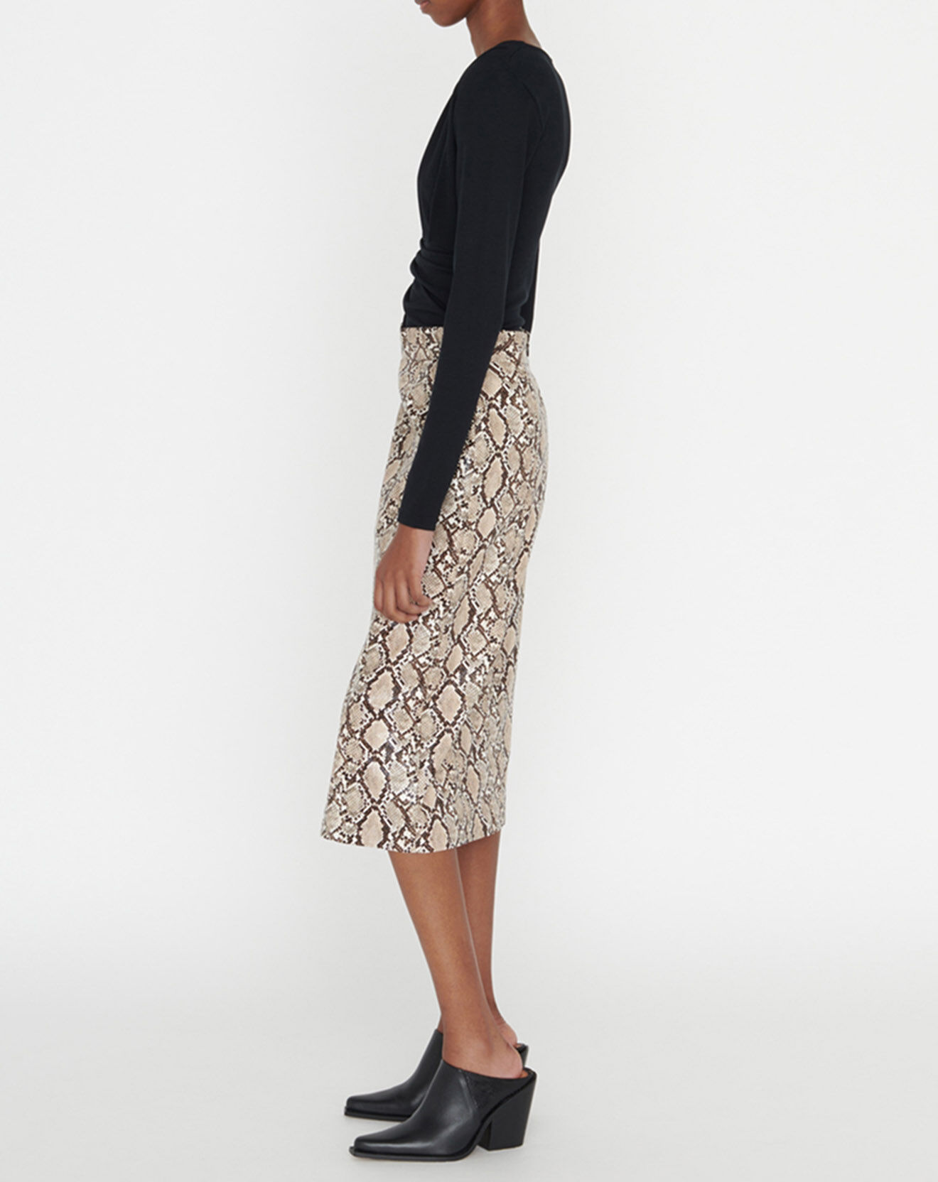 Zapa Jupe Josia imprimée python beige