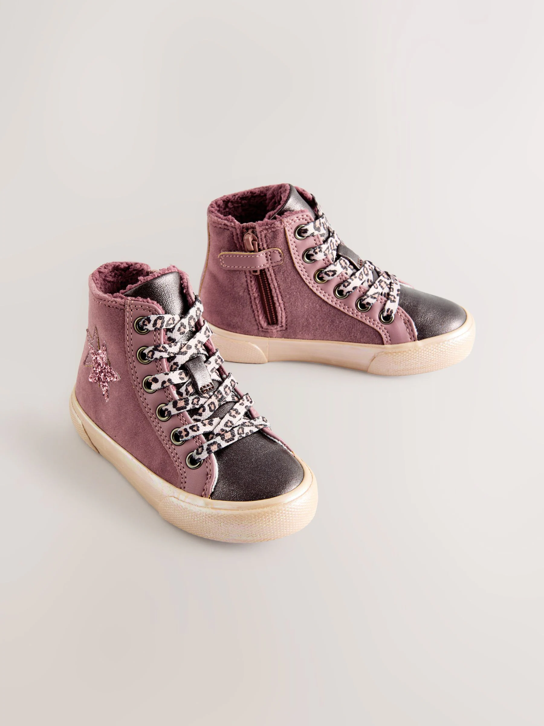 Paars - Hoge sneakers met ster