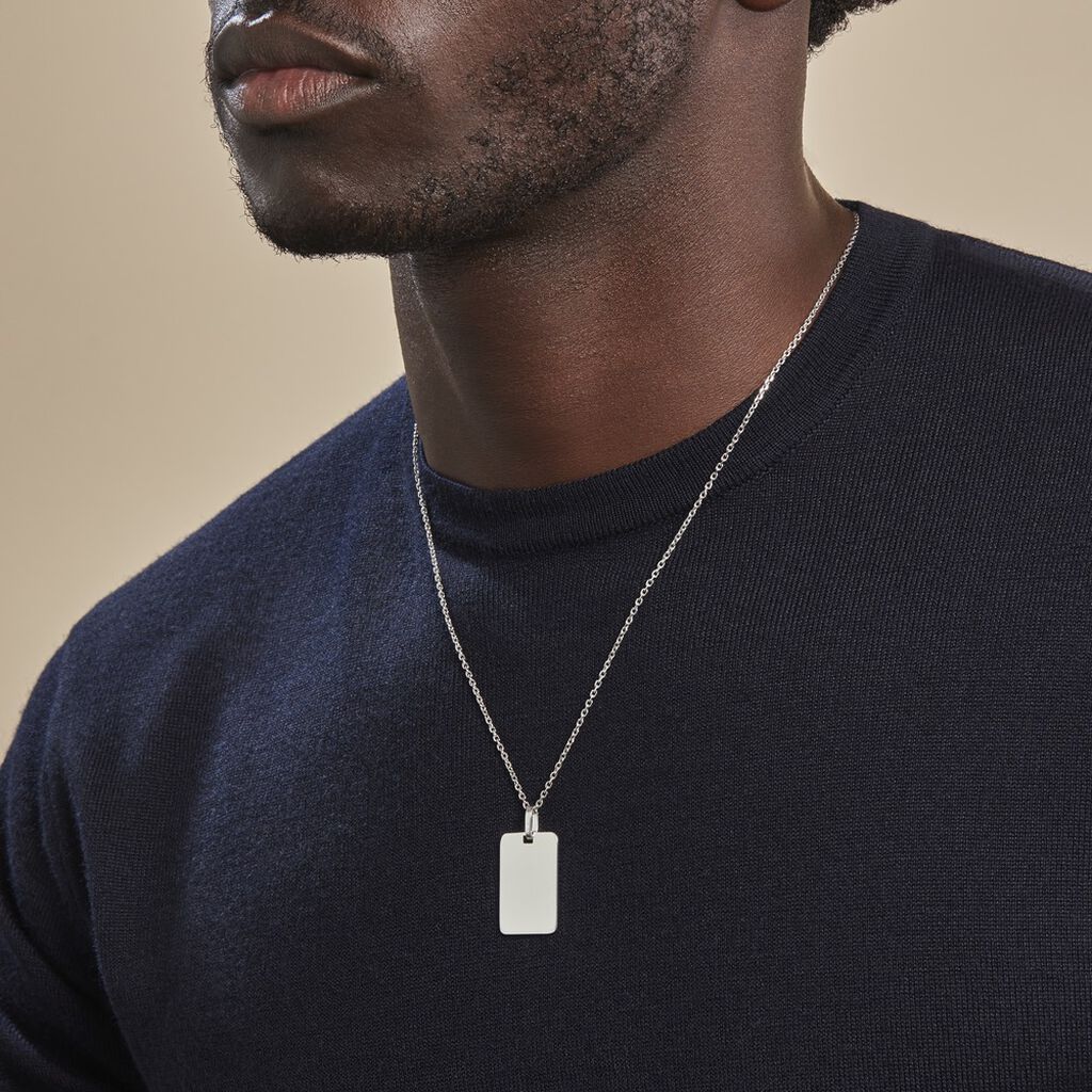 Pendentif Leyel Argent Blanc