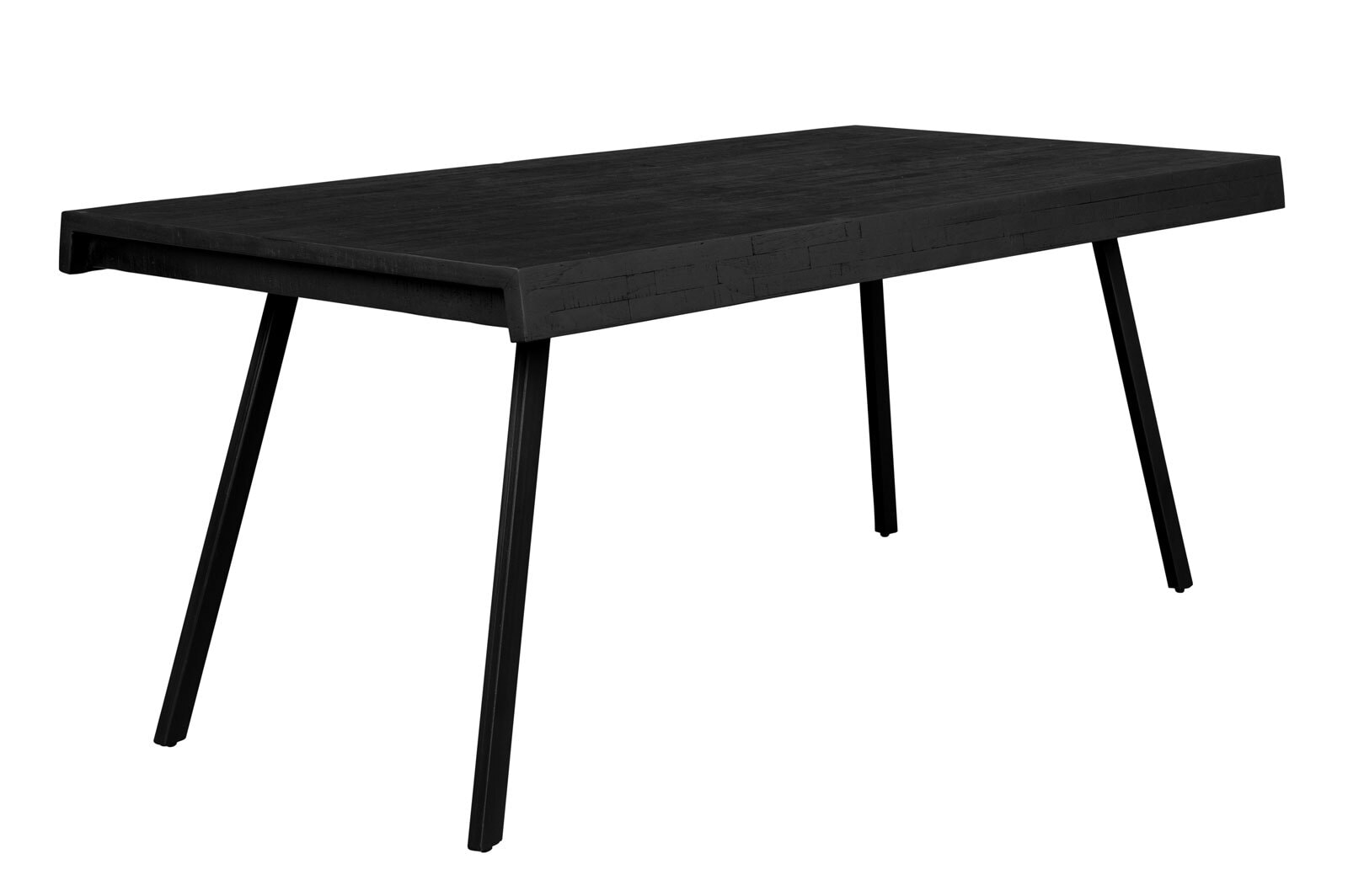 Esstisch SURI 90 x 200 cm Teakholz massiv schwarz