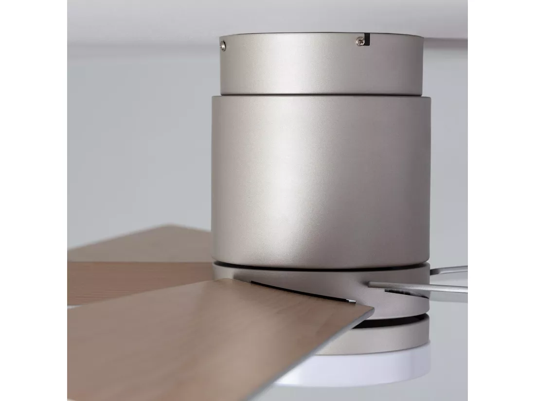 Ventilateur de Plafond Silencieux Flatiron 132 cm Moteur DC Bois clair Télécommande Avec lumière