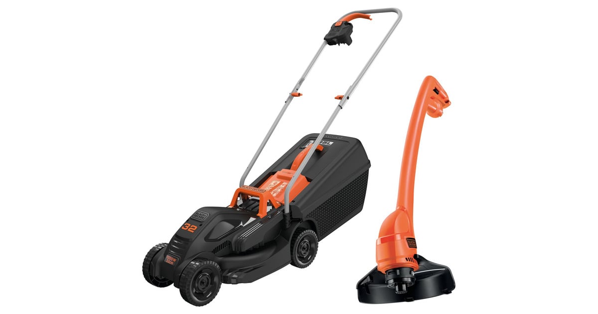 BLACK+DECKER1000W 32cm Grasmaaier + 250W Grastrimmer  (Zwart/oranje, gazons tot 250m²)