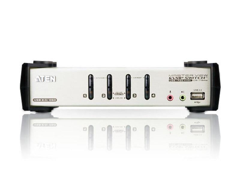 Aten KVM Switch CS1734B 4-Port KVM-Switch mit USB-Hub
