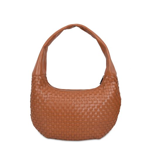 Núnoo Gabi Braided Mountain Small Skuldertaske, Cognac