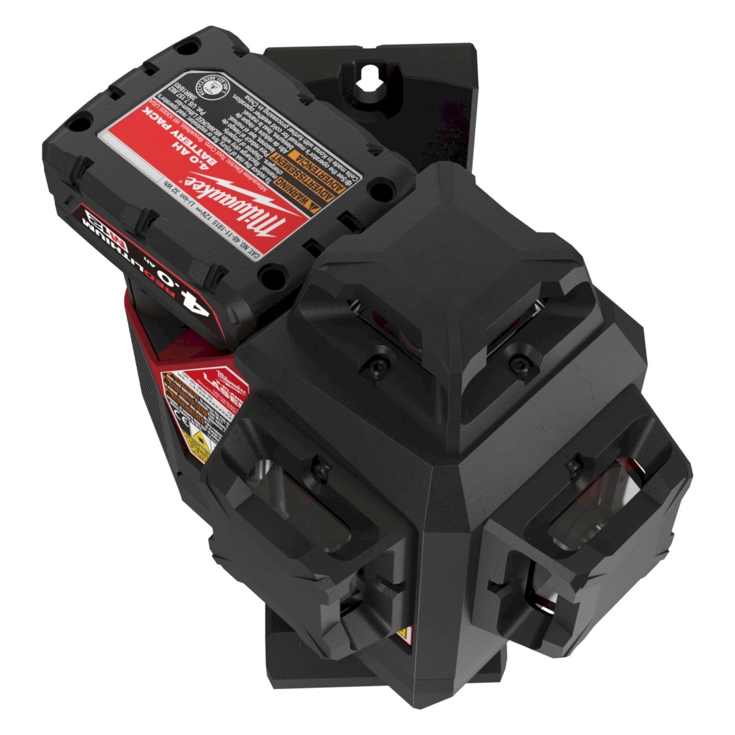 Milwaukee M12 3PLKIT-401P Accu kruislijnlaser 3x360° groen   laserdetector   statief 12V 4.0Ah in koffer - 4933478960