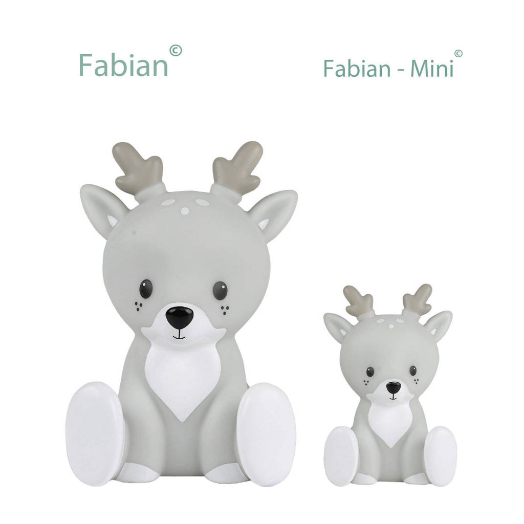 topnachtlampje Fabian hert grijs 13 cm