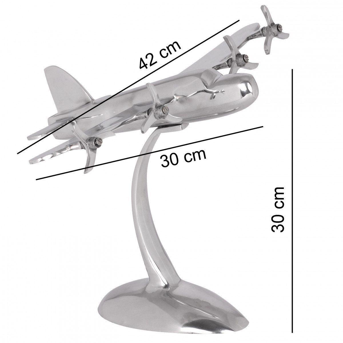 Deko-Flugzeug - silber - Aluminium