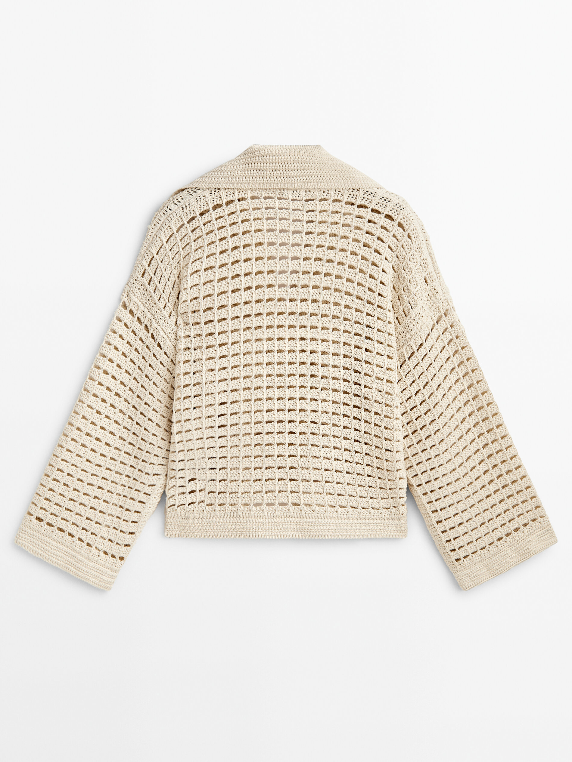 Camisa polo de crochê - BEGE