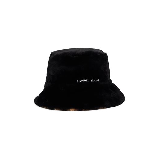 Tommy Hilfiger Linear Fur Bøllehat, Black/Drifty Dunes, One size