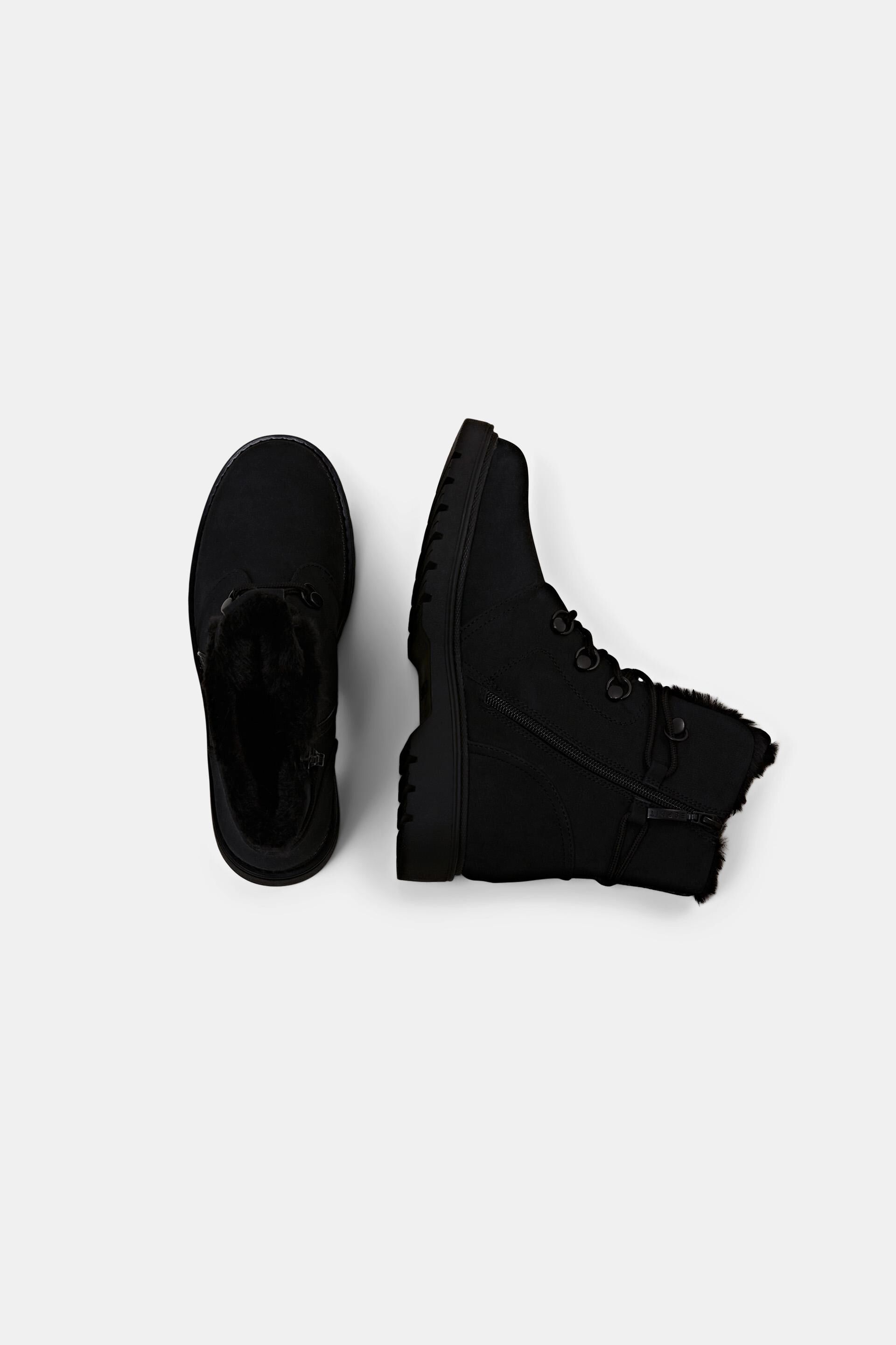 Boots à lacets aspect velours