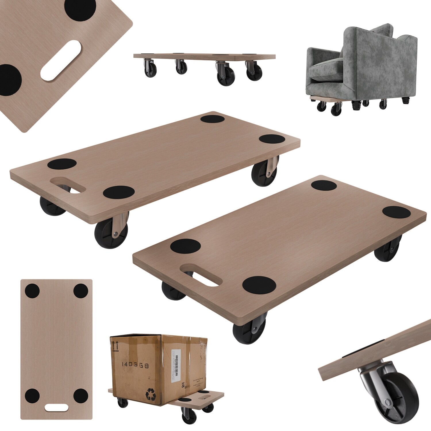 TroniTechnik® Rollbrett TT-RB 02 SET (2 Stück) Transportroller rutschfest je 200 kg Tragfähigkeit,Möbel Transporthilfe für Umzug | Transport Rollbrett für Umzug & Werkstätten