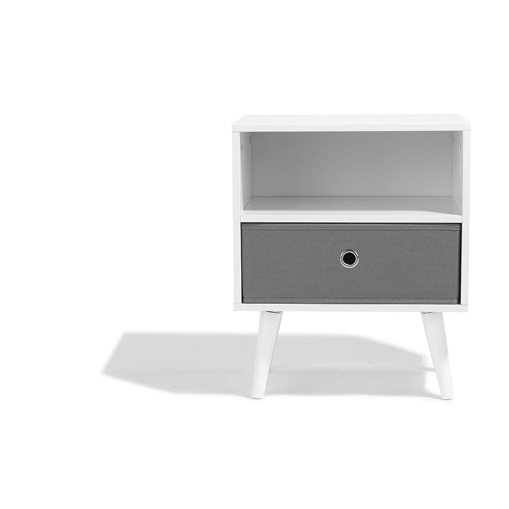 Table de chevet Bilbao blanche 1 tiroir et 1 niche