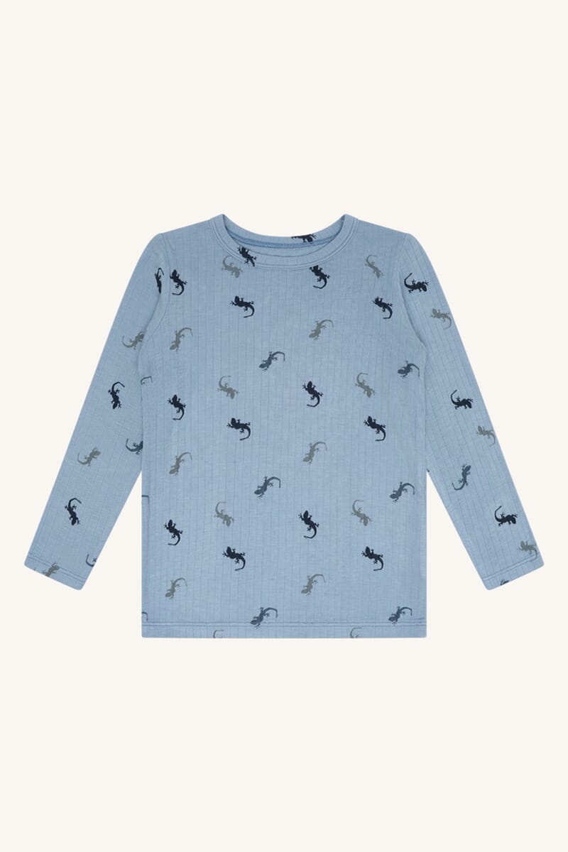 Austin T-shirt LS Lizards light blue - Hust & Claire - Rumpetroll
