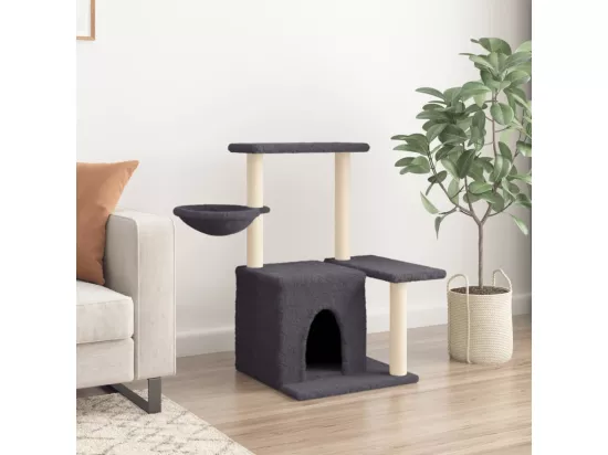 Arbre à chat avec griffoirs en sisal Gris foncé 83 cm