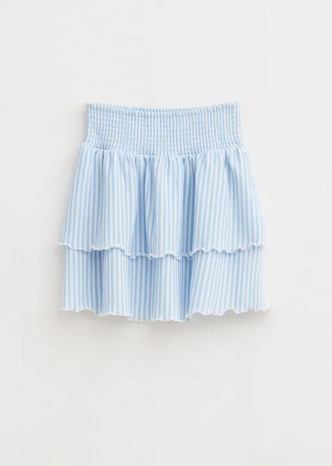 Ruffle rok met structuur blauw (BLW.L)