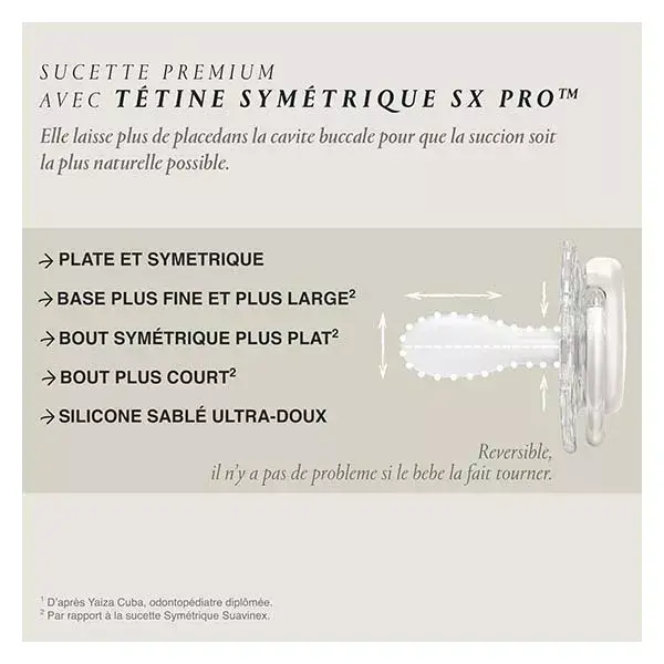 Chupeta Suavinex Bonhomia Symmetrical SXPro 6-18 meses Bege