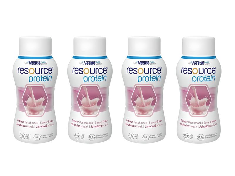 Resource Protein Erdbeer 4 x 200 ml Lebensmittel für besondere medizinische Zwecke