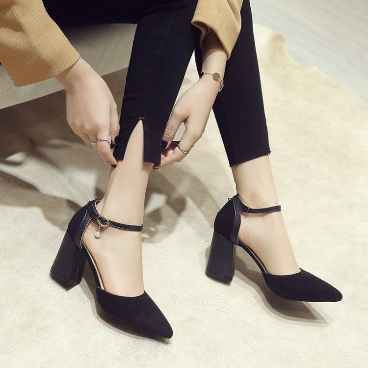 Megan - Color Panel Chunky Heel Sandalen