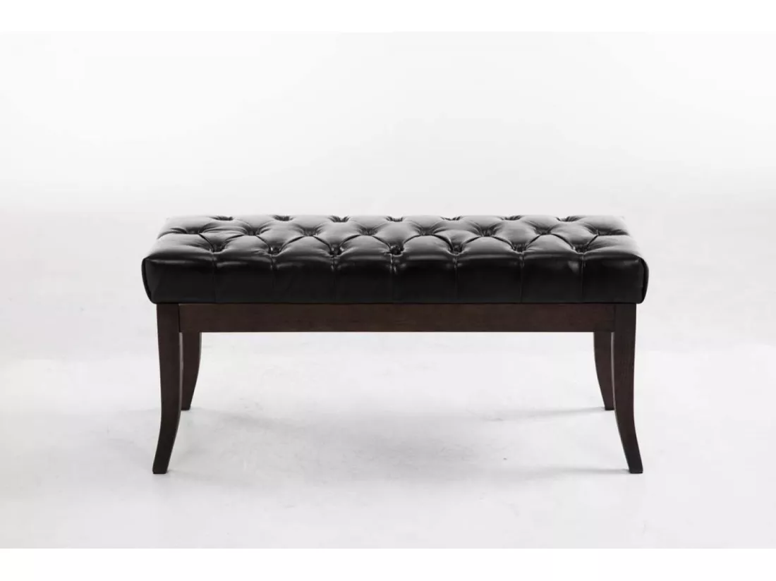 Banquette - Similicuir & Bois - Noir - Ramses