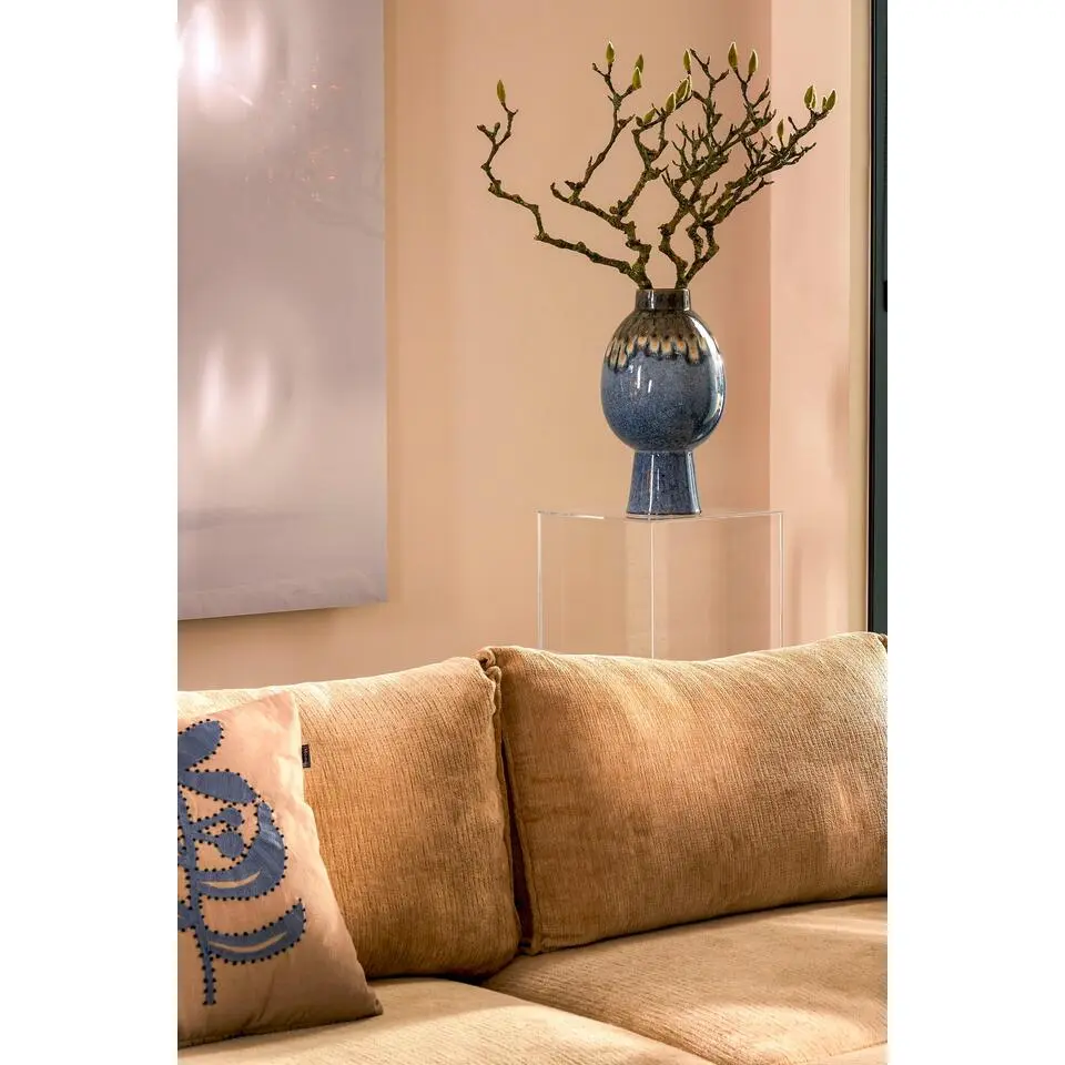 Mica Decorations Helma Vaas - H38 x Ø21,5 cm - Blauw