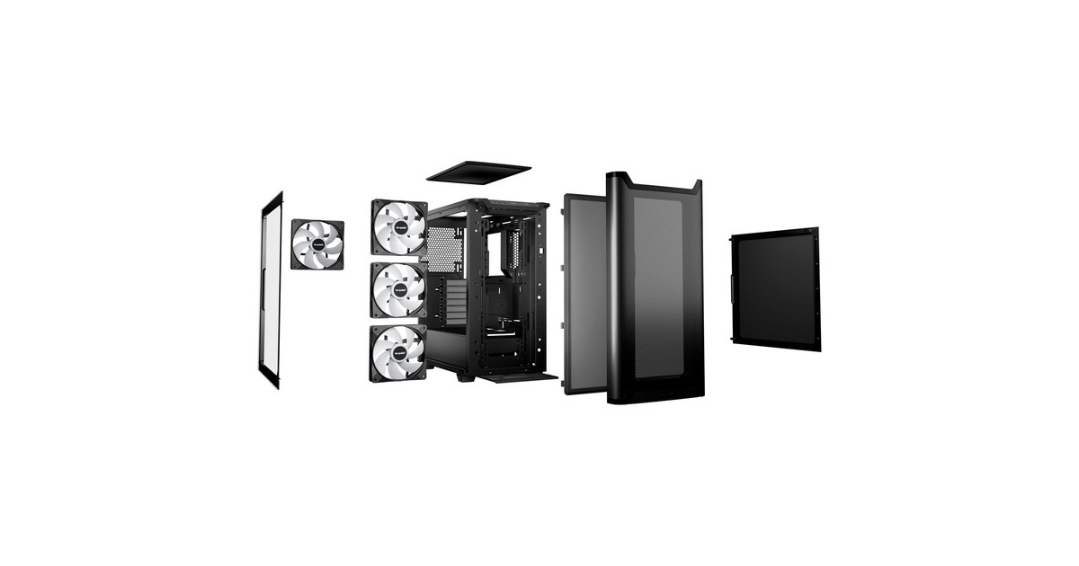 be quiet!PURE BASE 501 LX midi tower behuizing  (Zwart | 2x USB-A | 1x USB-C | RGB | Tempered Glass)