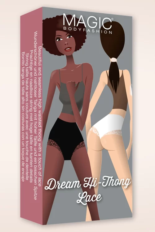 MAGIC Bodyfashion Dream Hi kanten string in zwart