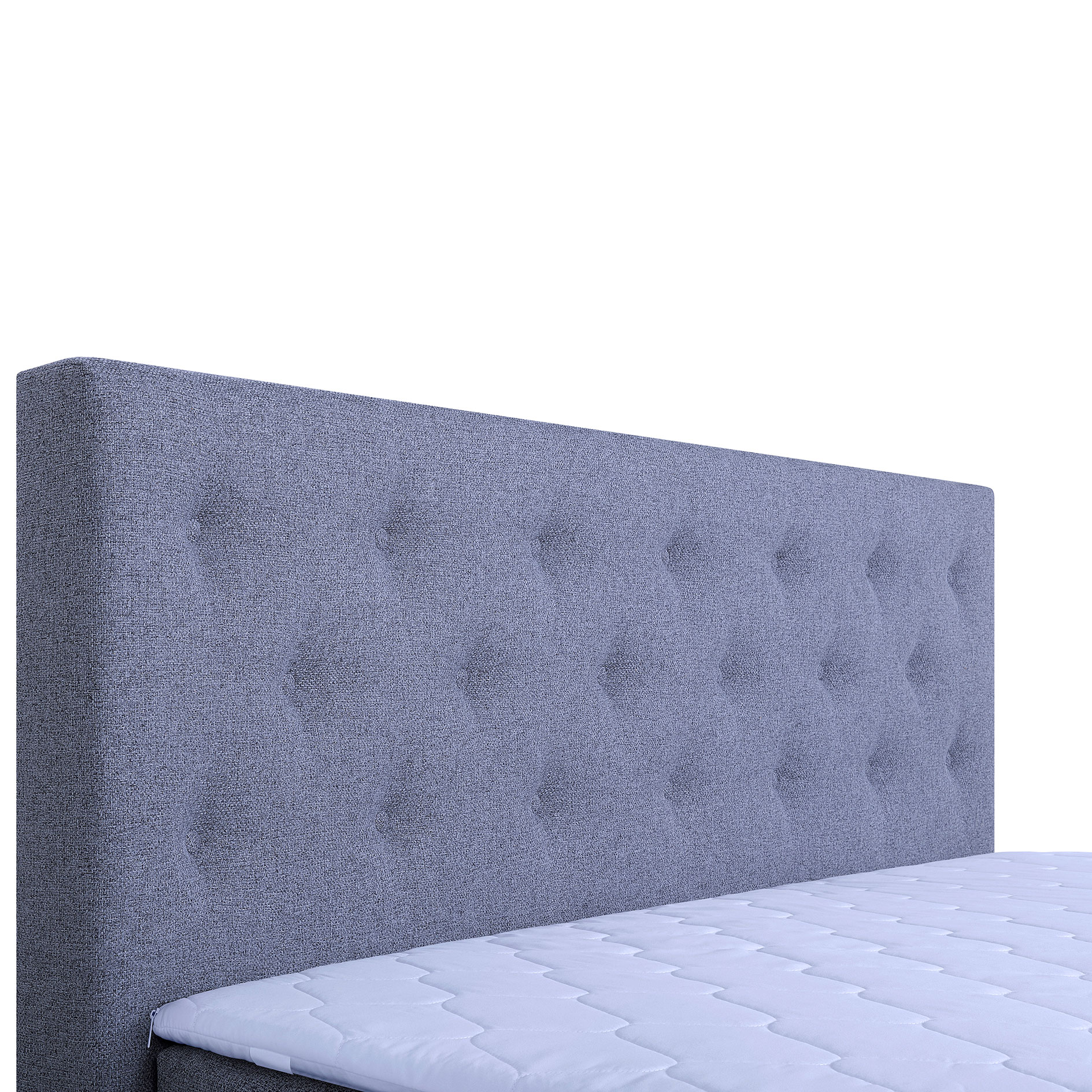 Boxspringbett - hellgrau - Webstoff - H3 - 180x200 cm