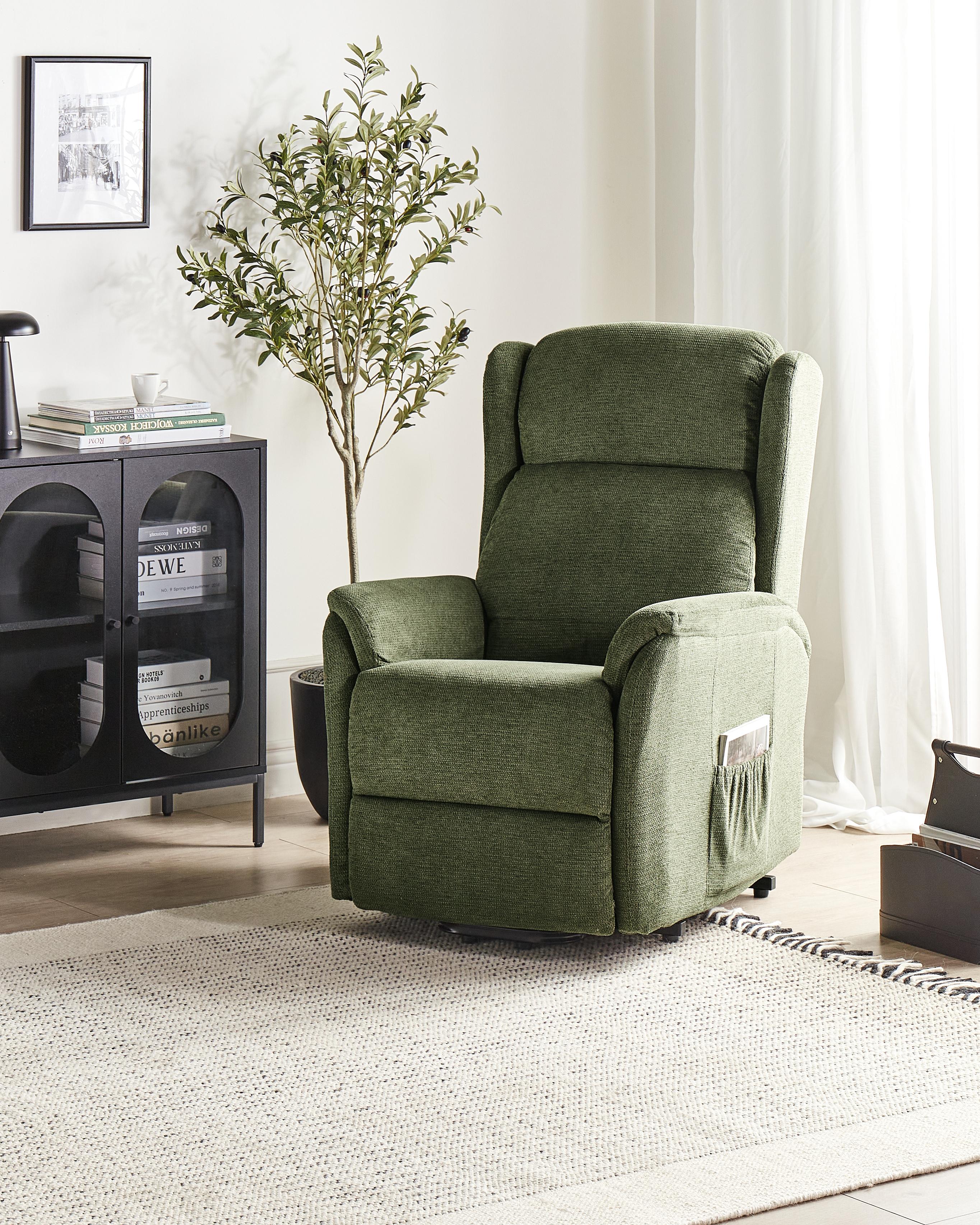 Elektrische relaxfauteuil ELEGY inclusief voetensteun Stof Groen
