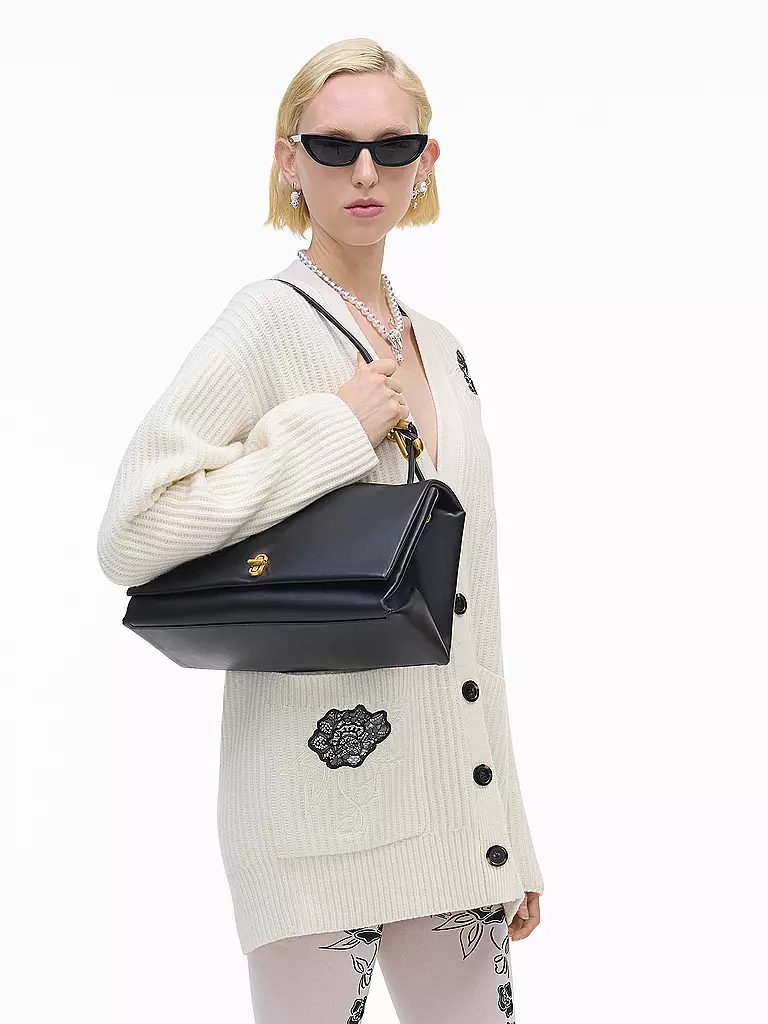 MARC JACOBS Ledertasche - Umhängetasche THE LARGE DUAL BAG schwarz