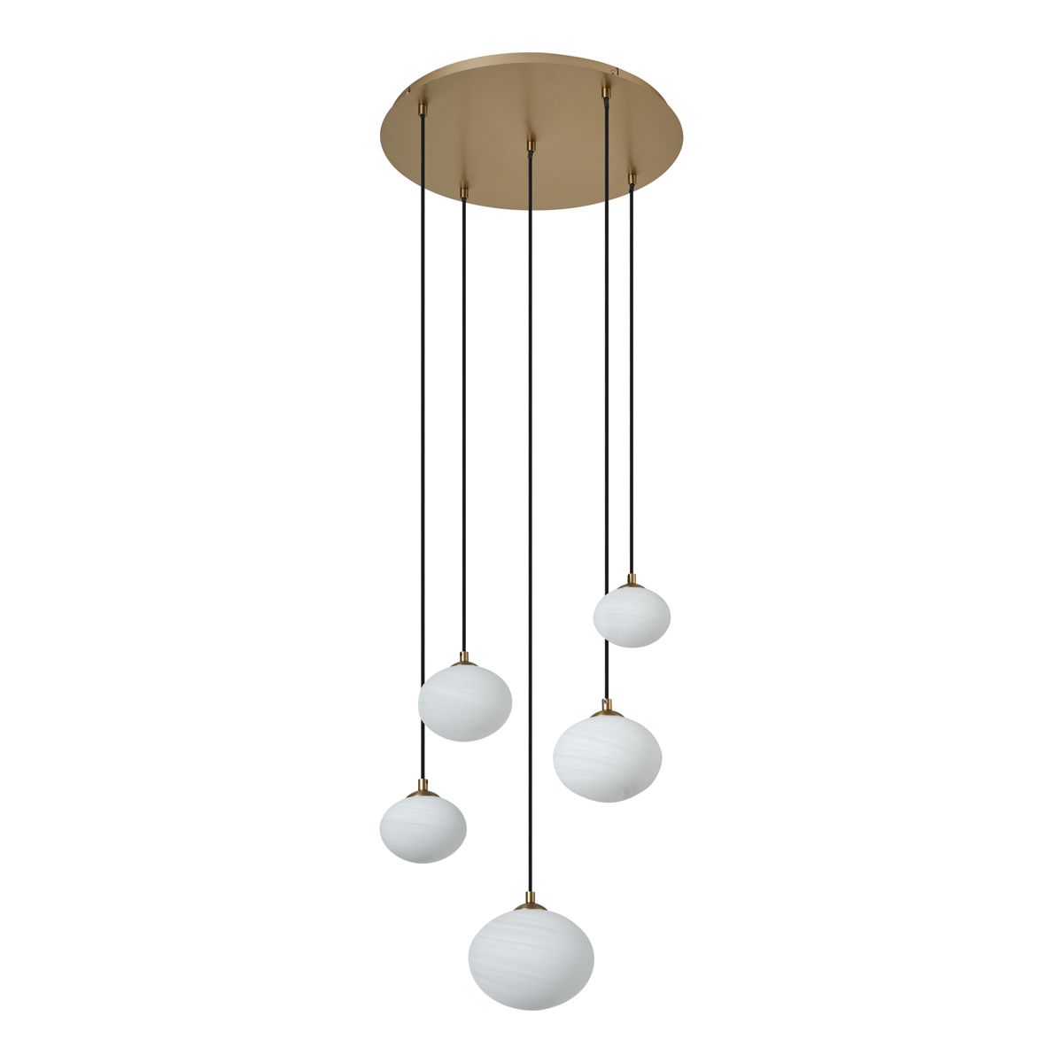 Art Deco hanglamp goud met opaal glas 5-lichts - Yani