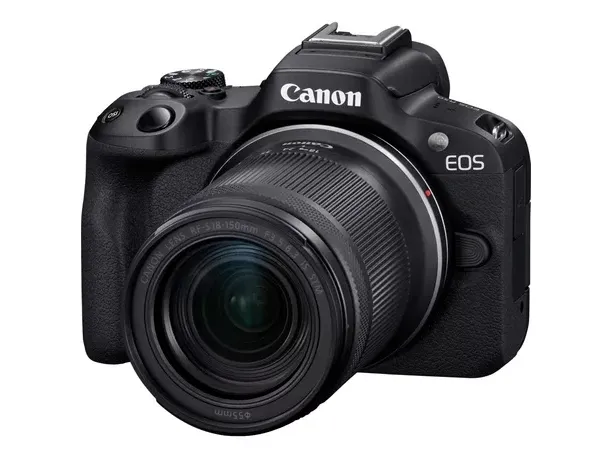 Canon EOS R50 - Digitalkamera - spejlløst - 24.2 MP - APS-C - 4K / 30 fps - 8.3x optisk zoom RF-S 18-150 mm F3.5-6.3 IS STM objektiv - Wi-Fi, Bluetooth - sort
