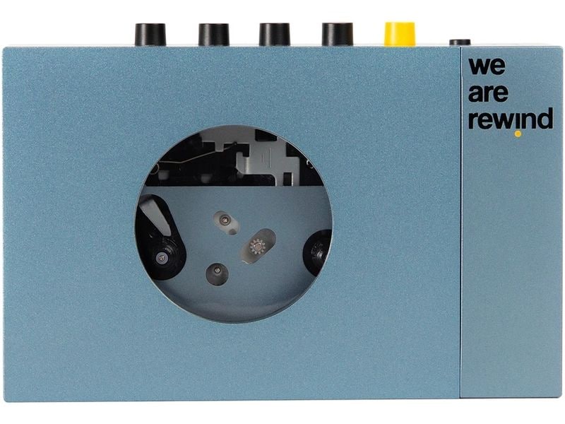 CE Portabler Kassettenspieler we are rewind Blau Tragbarer Kassetten-Player mit Bluetooth