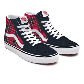 Red Plaid Sk8-Hi Personalizzate