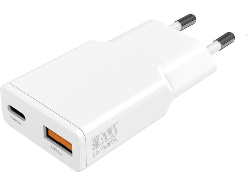 4smarts USB-Wandladegerät PDPlug Slim Duos 30 W Kompakter USB-C-Ladeadapter mit GaN-Technologie