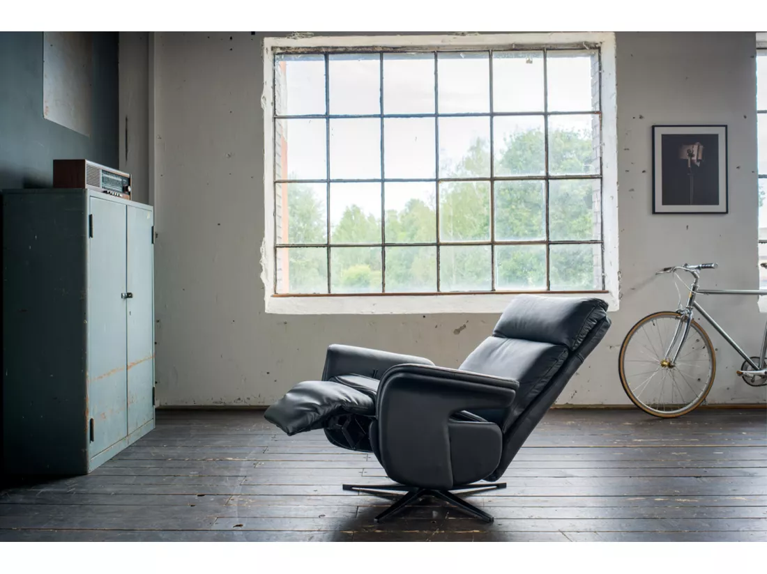 Fauteuil - Noir cuir - NAMA