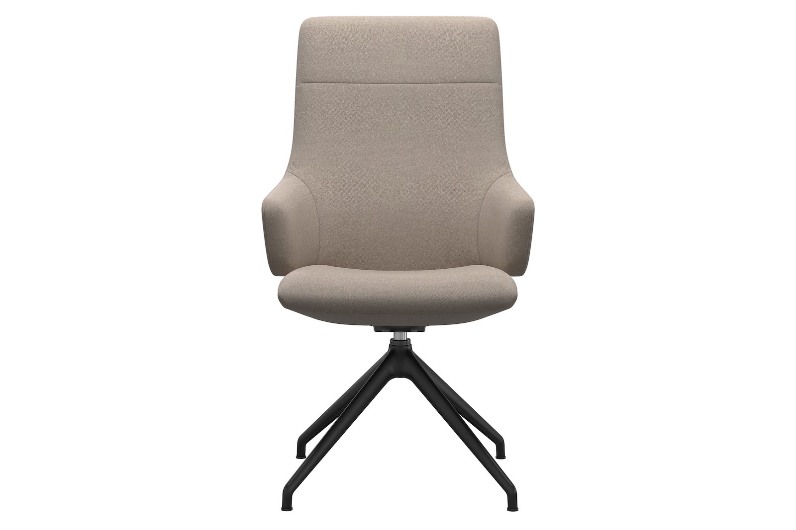 Chilli spisestol Tekstil Tulip Light Beige, large sete med sort understell