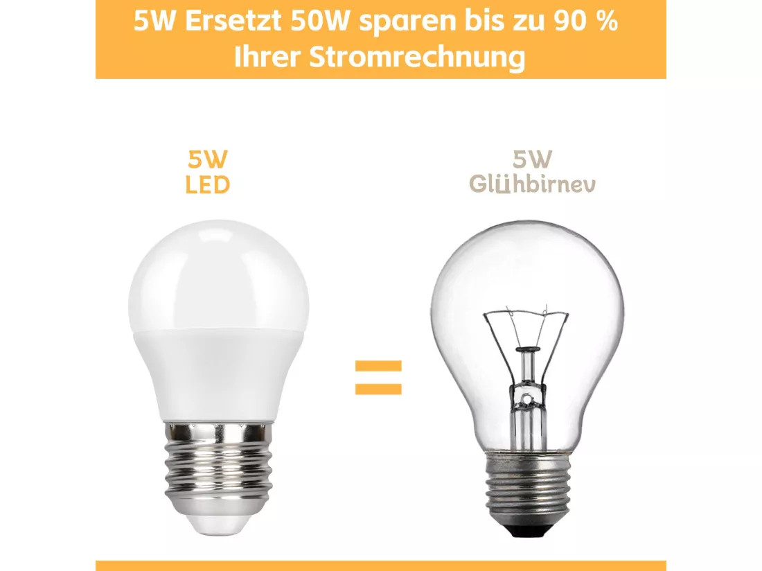 NETTLIFE Lot de 6 ampoules LED E27 blanc chaud – 5 W ， 3000 K, ampoule blanche chaude, lampe à économie d'énergie, sans scintillement