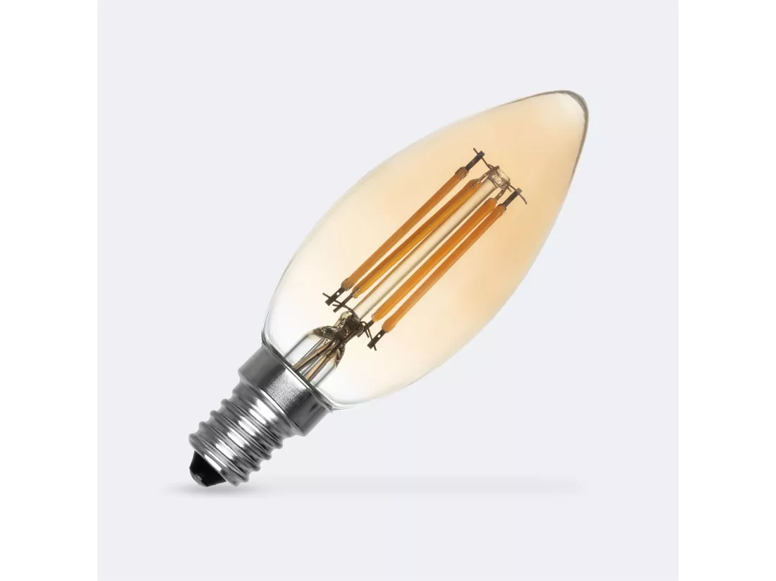Ampoule LED Filament E14 6W 720 lm Dimmable C35 Bougie Gold Blanc Chaud 2700K