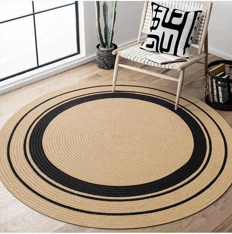 Modern Natural Jute Hand Woven Round Rug | Minimalism Wear-resistant Durable Rug Mat