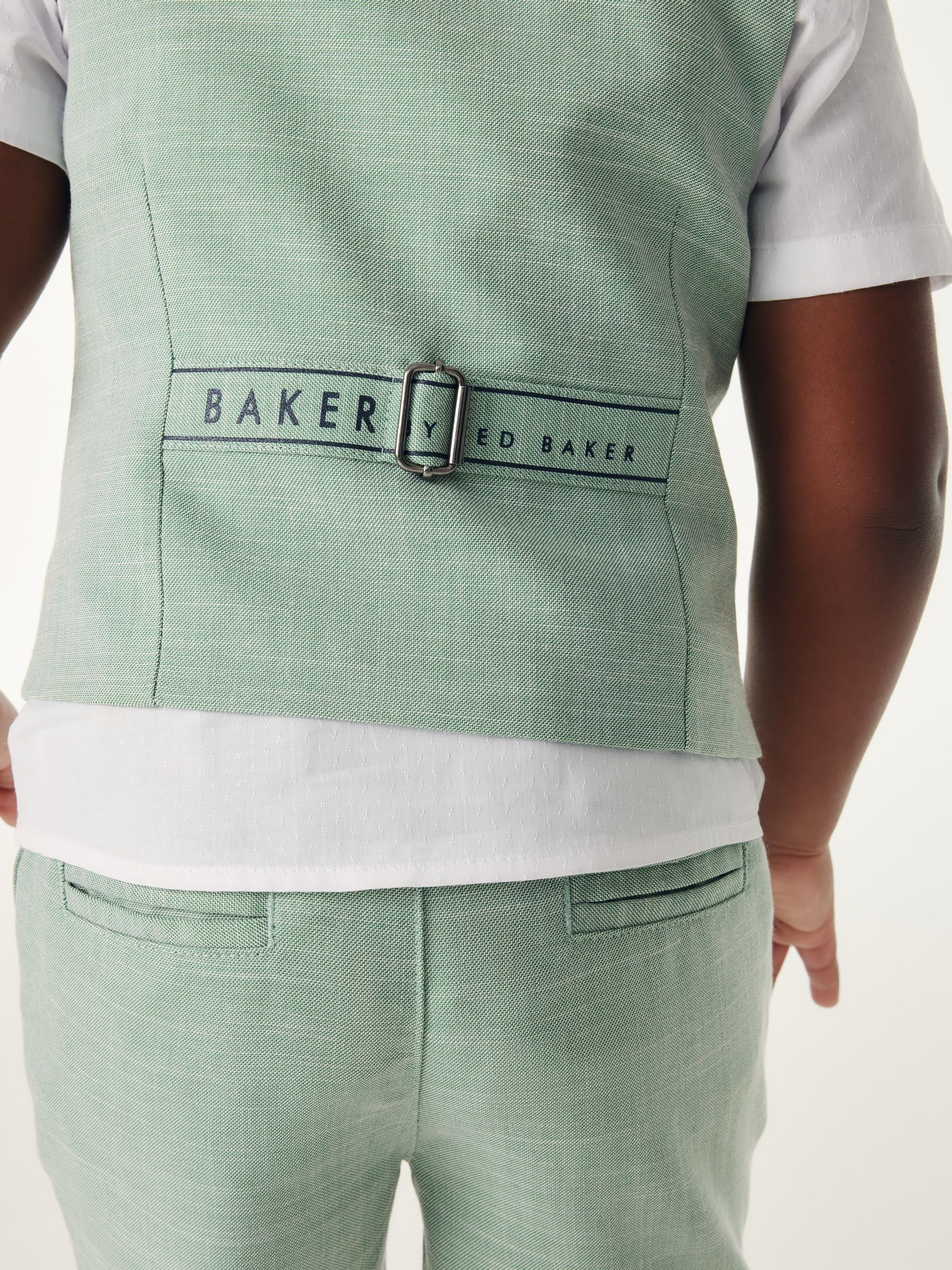 Baker by Ted Baker - Set van groen overhemd, gilet en short