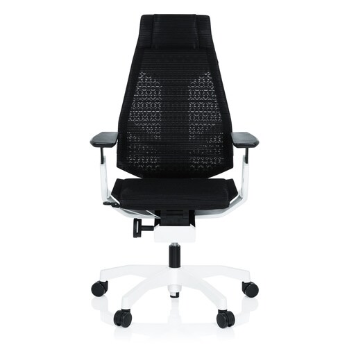High End Bürostuhl GENIDIA PRO WHITE Netzstoff mit Armlehnen hjh OFFICE
