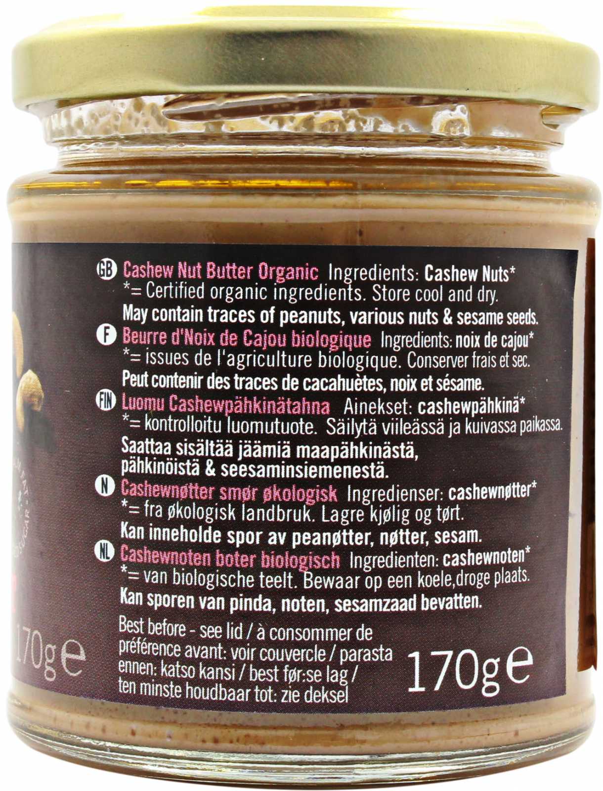 Manteiga de Caju Orgânica Biona Organic 170g